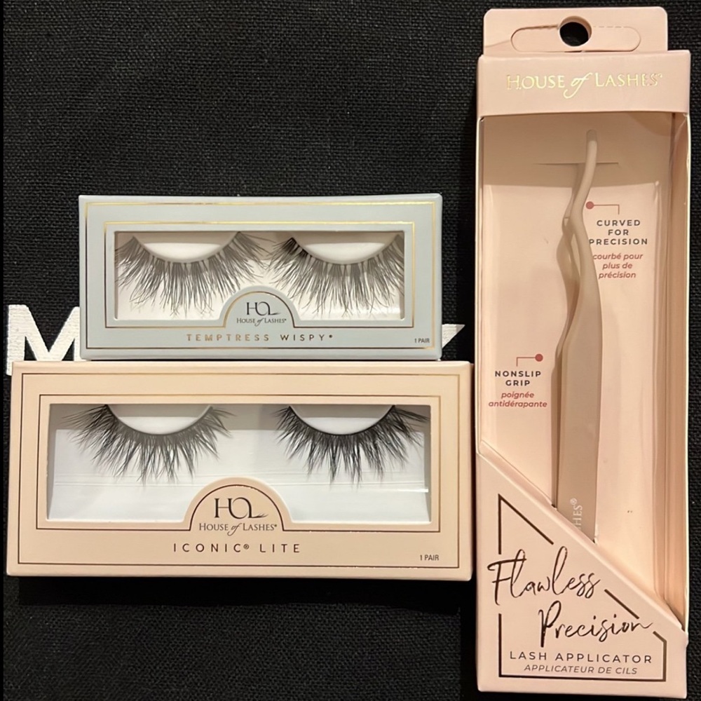 House of Lashes Temptress Wispy and Iconic Lite Set with Applicator - Black